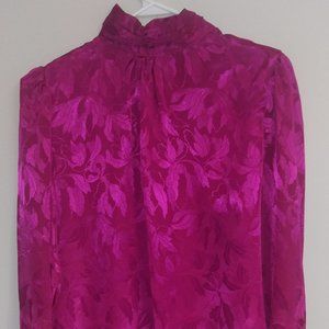 Dabney Fuchsia Cowl Neck Blouse, size Medium